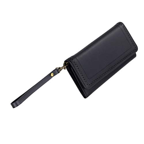 Allzedream Genuine Leather Wristlet Strap Replacement Clutch Purse Key Wrist Lanyard, Black, M — view 2