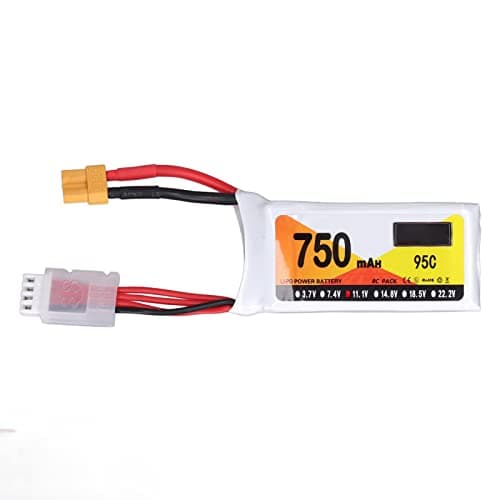 SUNGOOYUE RC Lipo Battery, High Rate Discharge 3S 1P 95C 750mAh 11.1V Li Poly Battery Pack with XT30 Plug Remote & App Controlled Vehicle Batteries for QAV250 H210 Quadcopter — view 5