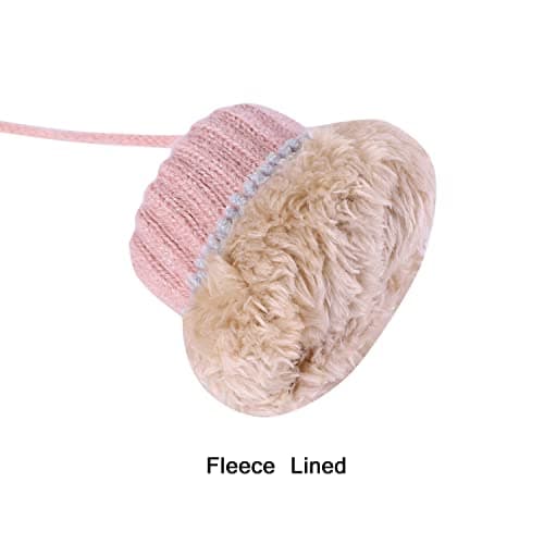 Kids Toddlers Thermal Gloves Mittens Winter Warm Thick Knitted Gloves with String Fluffy Full Finger Mittens Baby Fleece Lined Gloves Hanging Neck Mittens with Anti-Lost String for Boys Girls Age 1-4 — view 5