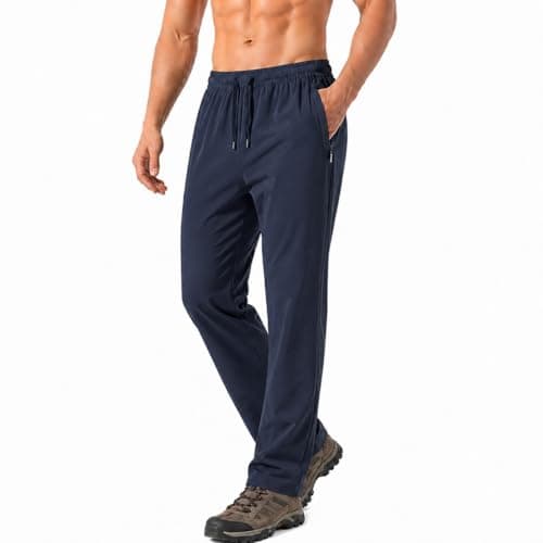 Fjquamitix Men's Trousers, Mens Hiking Trousers & Mens Walking Trousers for Men, Quick Dry Stretch Lightweight Outdoor Trousers with Zip Pockets (UK, Numeric, 30, Regular, Regular, Navy-Blue)