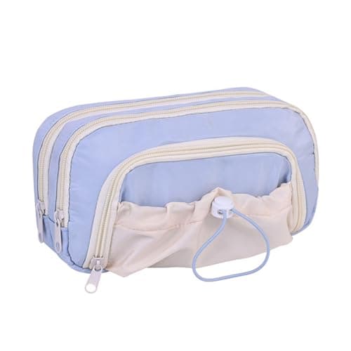 Pencil Case Multi-Layer Fabric with Large Capacity for School Supplies, Teens Kids Travel Essentials Multi-Pocket Storage for Students Art Tools