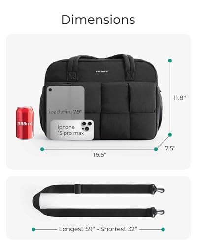 BAGSMART Travel Bag for Overnight Weekend, 24L Gym Sports Bag with Wet Pocket, Cabin Bag for Easyjet Underseat, Puffy Carry On Hand Luggage for Women, with Laptop Compartment — view 3