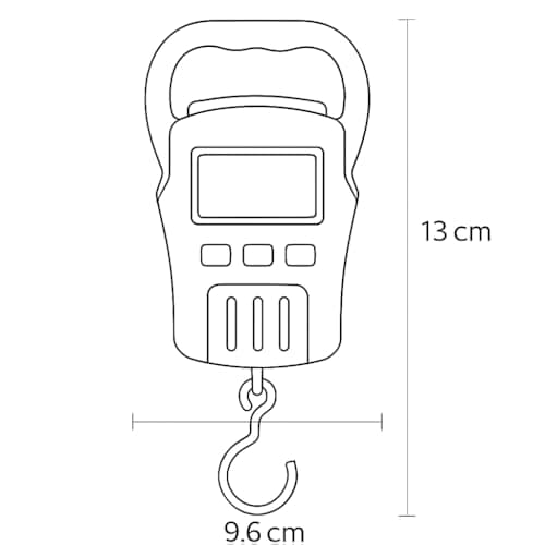 Digital Hanging Scale with LCD Display, 50kg/110lb Capacity, Backlit Screen, Luggage Scale/Fish Scale (2 x AAA Batteries Excluded) — view 6