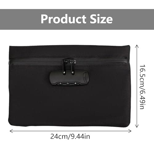 Odorless Bag, Safe, Portable, Waterproof, Zipper, Odorless, with Combination Lock, Resealable Box for Travel (9.4x 6.5 Inch, Black) — view 4