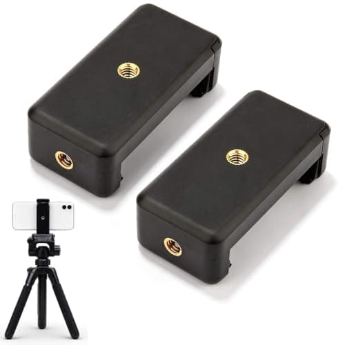 Kukyller 2PCS Universal Cell Phone Tripod Mount Adapter, Phone Holder Clip Connector Head Expandable Phone Clip Cell Phone Tripod Mount for Selfie Stick Tripod Monopod Stand