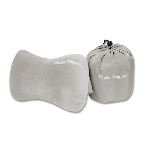 ITSA Towel Trapper – Memory Foam Beach & Travel Pillow with Neck Support (Dolphin Grey)