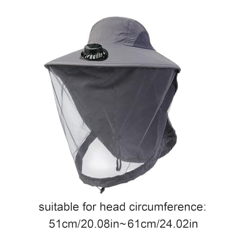 Hat with Fan Sun Protection Rechargeable Dark Gray — view 6