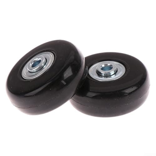 RANRAO Silent Luggage Wheels Replacement Rubber Alloy Spare Parts for Suitcase Repair Quiet Rolling Castors Fit Red(50mm*18mm) — view 3