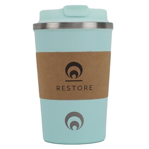 Restore Coffee Cup, Insulated Coffee Cup with Leakproof Lid, Relax Stainless Steel Travel Mug, Insulated Double Wall Cup for Hot/Cold Drinks (1, Mint)