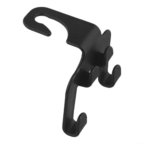 BEAZOOM ABS Car Headrest Hook 4 Pack with Phone Holder for Seat Back Hanger for Handbag Coat Black — view 6