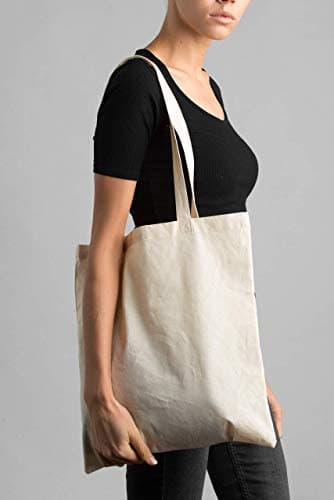 POLHIM - High-quality fabric bags - bags for laundry, sports, shopping, food - environmentally friendly, reusable jute bags with handles, unprinted natural colour, 38 x 42 cm, pack of 10, natural, — view 4