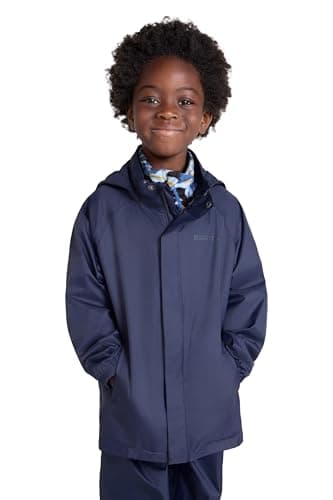 Mountain Warehouse Pakka Kids Waterproof Rain Jacket Dark Blu 9-10y