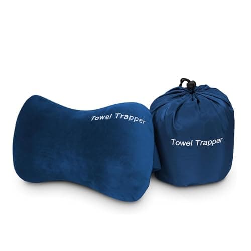 ITSA Towel Trapper | Memory Foam Travel & Beach Pillow | Sunlounger Strap | Portable Pillow | Towel Gripper | Neck Support (Royal Blue)