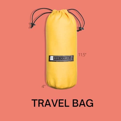 BAY LAUREL Turkish Beach Towel with Travel Bag 39 x 71 Quick Dry Sand Free Lightweight Large Oversized Towels Light (Orange with Yellow Bag) — view 2