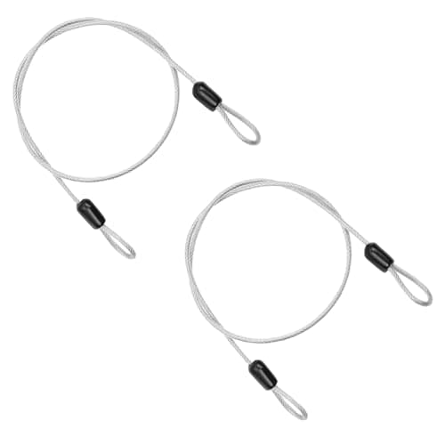 2 Pcs Security Steel Cable,3mm*1m Double Loop Flexible Securities Cable Lock,Vinyl Coated Stainless Steels Flexible Security Steel Cables,for Outdoor Travel Bike,Luggage & Toolbox(Transparent).