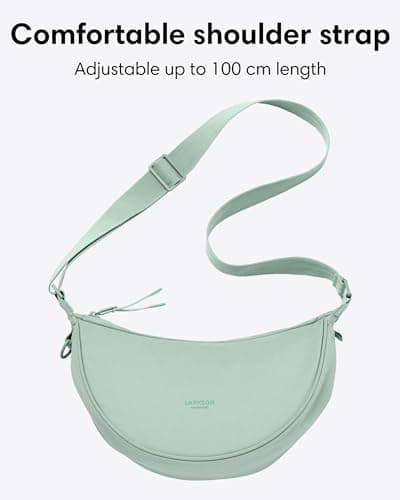 Larkson Crescent Bag Ladies Mint - Solveig Small - Cross Body Bag Women - Sling Shoulder Bags in Half Moon Shape - Womens Dumpling Bags with Adjustable Strap — view 4