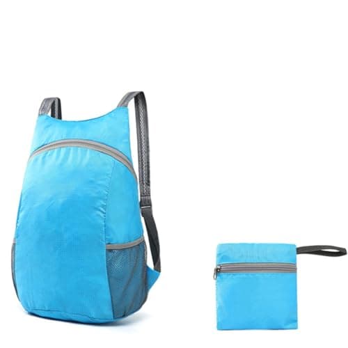 DIYEAH Travel Bag Blue Foldable Backpack Large Capacity Waterproof