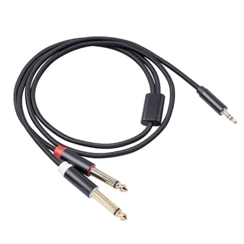mophrati to Audio Cable Dual Swivel Double Gold-plated Plug Cotton Woven Net Antioxidant Adapter Wire Aluminum Alloy Shell, 1M
