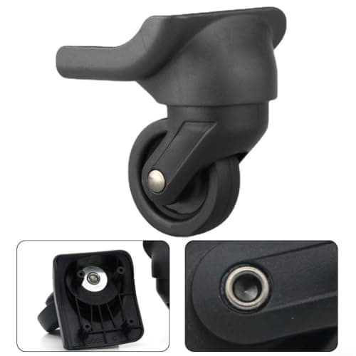 2 Sets Luggage Wheel Replacement Parts Plastic Silent Rollers 9.8cm Tall 4.9cm Wide for Suitcase Trolley Repair Easy Install with Mounting Hardware — view 3