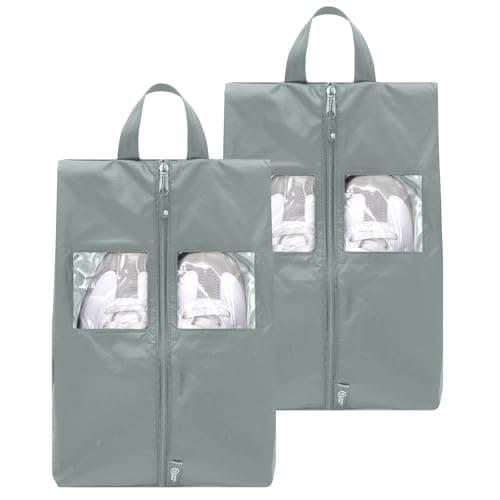 TRAVEL DUDE Shoe Bag, Travel Boot Bag, Clear Window, Steel Blue, Set Of 2