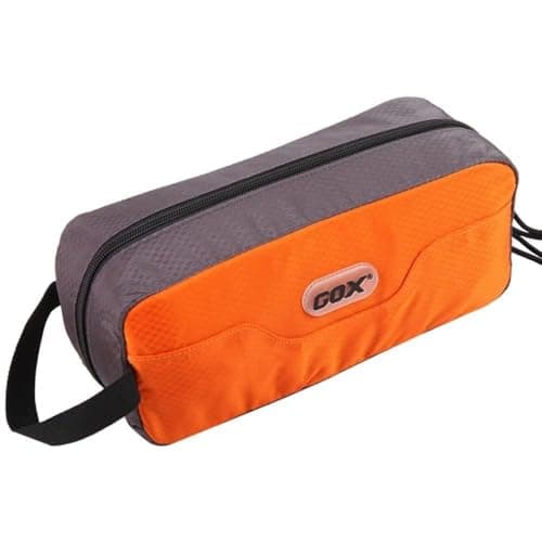 GOX Small Travel Toiletry Bag for Men, Hanging Dopp Kit Organizer with Water-Resistant Nylon, Portable Shower Toiletry Case, Orange/Grey, 1 Count (Pack of 1), Toiletry Bag for Travel
