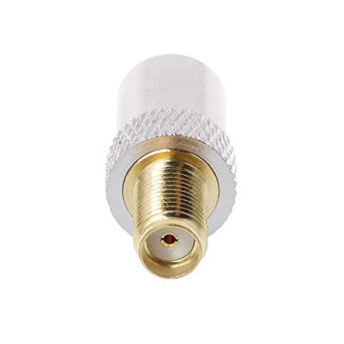 KSTZGTA SMA Female to IEC Male Plug Coaxial Adapter RF Connector Nickel Plated Antenne Fm, Silver — view 5