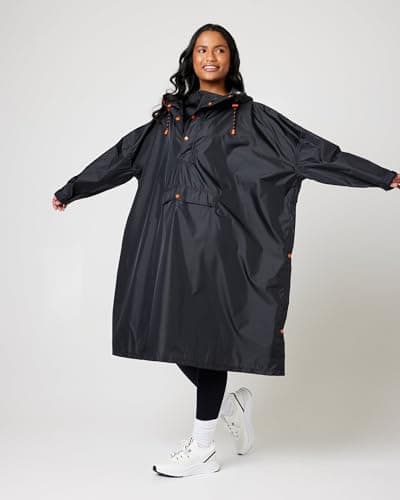 Snuggz Adult Black Unisex Rain Poncho - One Size, Lightweight, Packable Hooded Rain Coat Waterproof Poncho for Travel & Outdoor Use, Wind-Resistant Rain Poncho for Everyday Wear — view 5