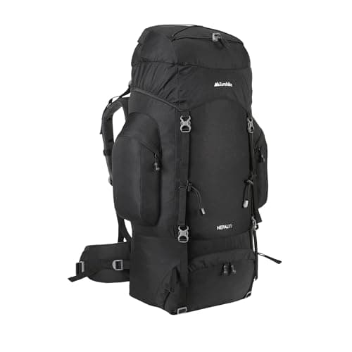 Eurohike Nepal 85 Litre Rucksack with Ventilated Back Panel & Padded Harness, 85L Backpack, Bag for Men & Women, Adjustable, Lightweight, Camping, Hiking, Trekking, Travelling, Outdoor, Black