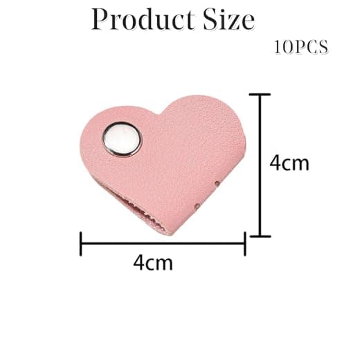 Whispern Cloud 10 Pack Heart Shape PU Leather Cable Organisers — view 2
