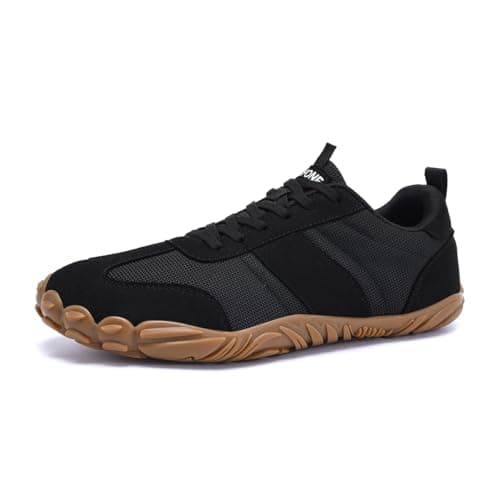 RUFONE Barefoot Hiking Shoes for Women and Men – Minimalist Trail & Walking Sneakers, Wide Toe Box, Non-Slip, Black, 7.5 Wide Women/5.5 Wide Men — view 3