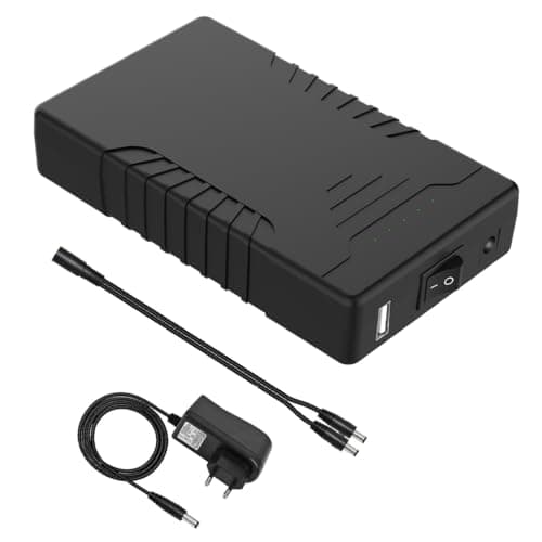 TalentCell Rechargeable 36W 12V/6000mAh 5V/12000mAh DC Output Power Bank Pack for LED Strip, Tape Light, CCTV Camera and more, Black