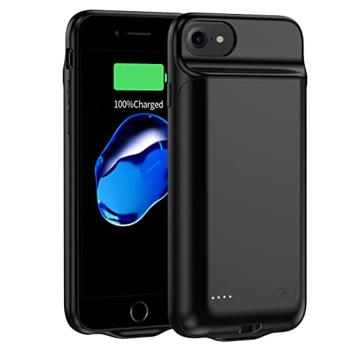MIGAFEI iPhone 8/7/6s/6/SE 2020 battery case, 6800mAh ultra-thin protective charging case, portable rechargeable expandable battery charger (Black 8/7/6s/6/SE)