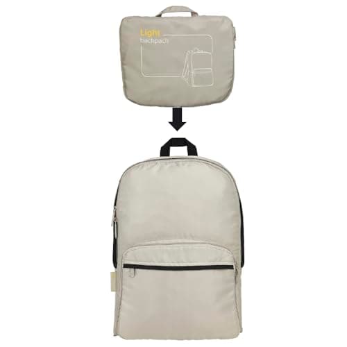 Go Travel Foldable Cabin Approved Backpack - Ultra Lightweight, Light Grey — view 4