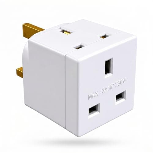 Double Plug Adapter UK 2 Way Multi Socket Outlet Extender Dual Plug Socket Adaptor Multiplug Compact Wall Fitting for Home Office Travel and Everyday Use — view 4