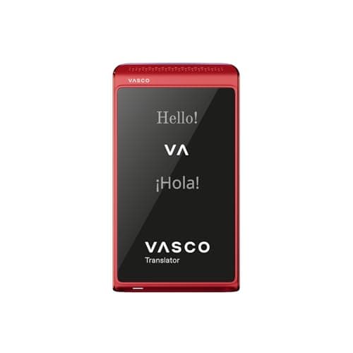 Vasco Translator Q1 | AI Voice Cloning Language Translator Device | 113 Languages | Free Lifetime Internet in Nearly 200 Countries | Scarlet Pulse
