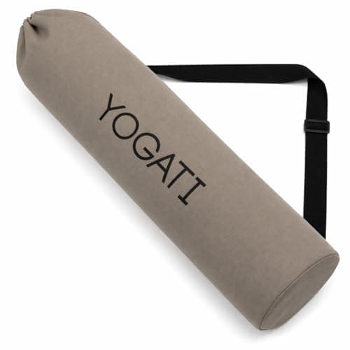 YOGATI® Yoga Mat Bag | Large Synthetic Cotton Yoga Mat Bags for Women and Men with Adjustable Strap | Perfect for Pilates and Exercise Mats | 19x80 cm Yoga and Pilates Mat Bag. Grey