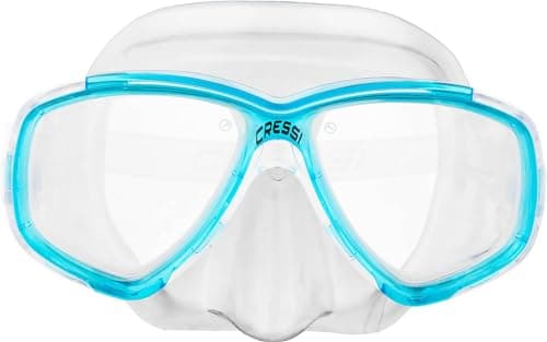 Cressi Perla Separate Glass Mask & Snorkel Set for Adults - Low-Volume Diving Mask - Dry-Top Snorkel Set - For Diving & Snorkelling - Transparent/Aquamarine - Combo Set Perla Mask + Mexico Snorke — view 4
