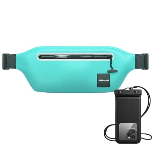 Drench 100% Waterproof Teal Bum Bag & Phone Pouch Set | IPX8 Submersible Waterproof Waist Bag for Kayaking, Paddleboarding & Beach Holidays | Waterproof Pouch for Phone & Travel Essentials