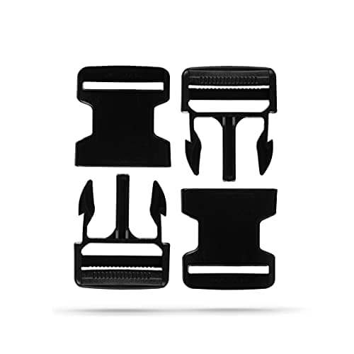 Realm Plastic Side Release Buckle Clip, Luggage, Back pack/rucksack, straps, 25mm, 38mm, 50mm, Black (25mm - 2 Pack) — view 5
