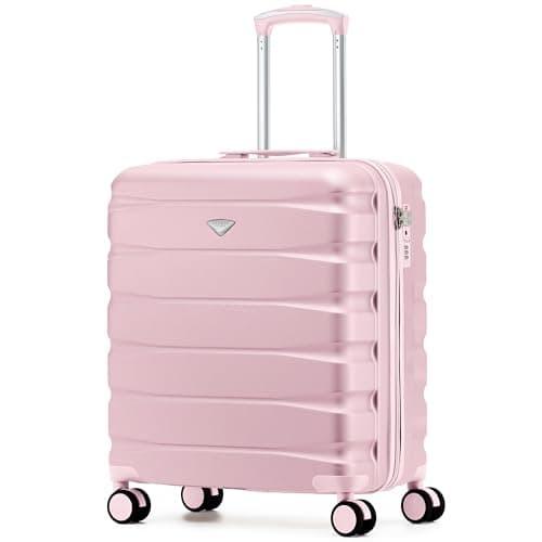 Flight Knight Lightweight Cabin Suitcase 56x45x25cm | Maximum Allowance for British Airways, Jet2 & EasyJet (Large Cabin Bag) | ABS Hard Shell, Silent Spinner for Long-Haul Travel and Weekend Breaks