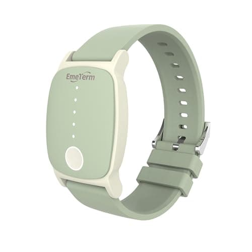EmeTerm Explore FDA Cleared Mint Green Anti-Nausea Wristband IP67 Waterproof Morning Motion Travel Sickness Vomit Relief Rechargeable Classic Strap Design No Gel Drug Free Without Side Effects