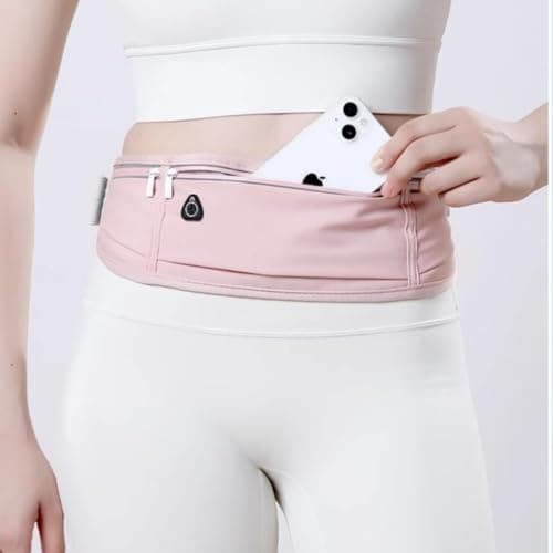 YITORMAN Running Belt Waterproof Adjustable Elastic Strap, Sweatproof Waist Pack with Large Capacity for Men & Women, Ideal for Running, Hiking, Travel Lycra Material (Purple) — view 6