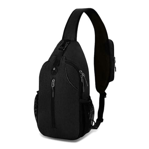 Aucuu Sling Bag Crossbody Backpack, Men's Chest Bag, Sling Backpack, Shoulder Cross Body Bag with Earphone Hole, Hiking Casual Daypack for Women Men Cycling Camping Travel