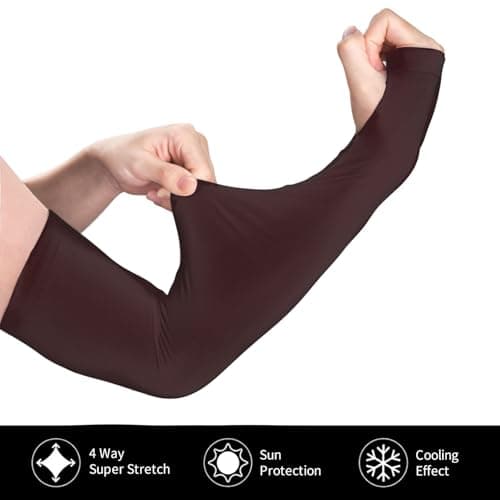 ZSUUGJ Maroon Uv Protection Cooling Arm Sleeves For Men & Women – Lightweight, Breathable Compression Arm Covers For Running, Cycling, Golf & Outdoor Activities — view 3