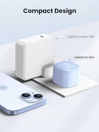 UGREEN 30W USB C Charger Nexode PD3.0 Foldable GaN Fast Charger Silver Blue — view 6