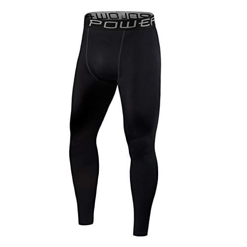 PowerLayer Thermal Base Layer Kids - Compression Skins for Boys and Girls - Leggings or Tights for Football Running & Other Sports - 10-12 Years - Black Stealth