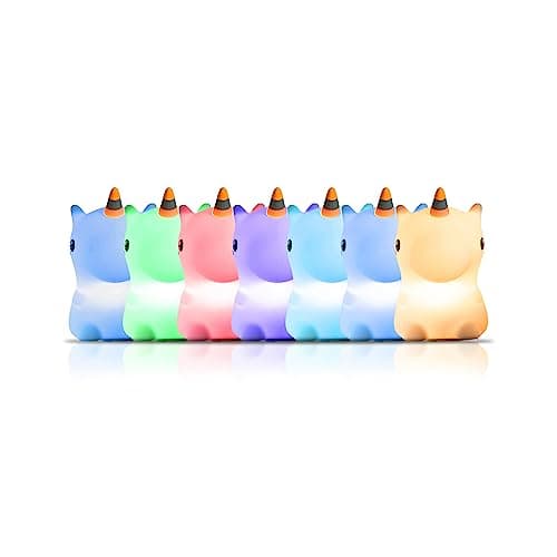 groov e Cuties - Rainbow Unicorn - Colour Changing LED Night Light with 30/60 Minute Timer - 7 Colours - Tap to Use - Rechargeable 12-Hour Battery or USB Powered - for Babies, Toddlers & Children — view 5