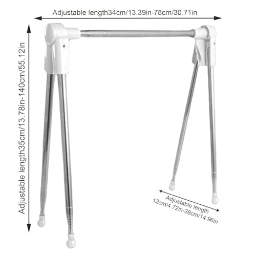 Generisch Foldable Clothes Airer - Stainless Steel Silver, Extendable Towel Shelves, Portable, Compact for Indoor Use, , Weatherproof Space Saver — view 2