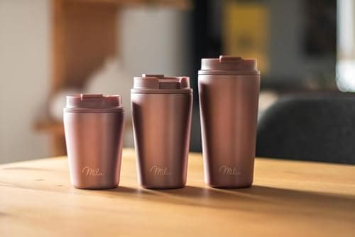Milu Thermo Mug 300ml - 100% Leak-Proof - Stainless Steel Coffee Mug to go Insulated with Straw Keeps hot for 10h / Cold for 20h, BPA-Free (Rose Gold, 300ml) — view 6