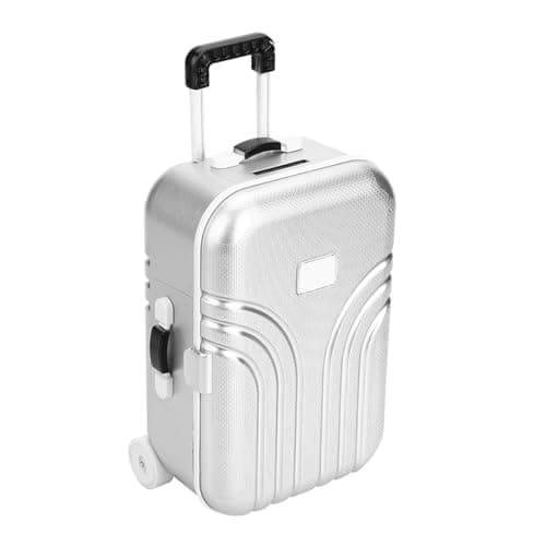 FILFEEL Baby Suitcase Toy, Childs Suitcase, Mini Luggage Box, Cute Plastic Rolling Suitcase Silver — view 4